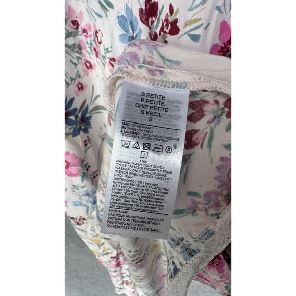 Gap Long Floral Dress Size Small Petite Coquette Feminine Romantic Lace Pink - Picture 9 of 9